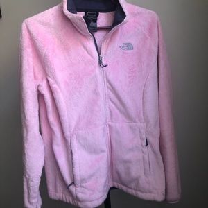 North face fuzzy fleece zip jacket